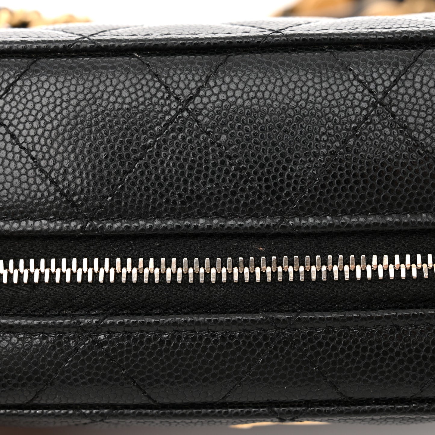 Caviar Quilted Twist Your Buttons Clutch With Chain Black
