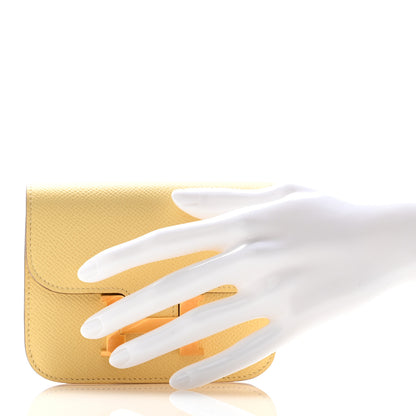 Hermes Epsom Constance Slim Wallet Jaune Poussin 2 of 10