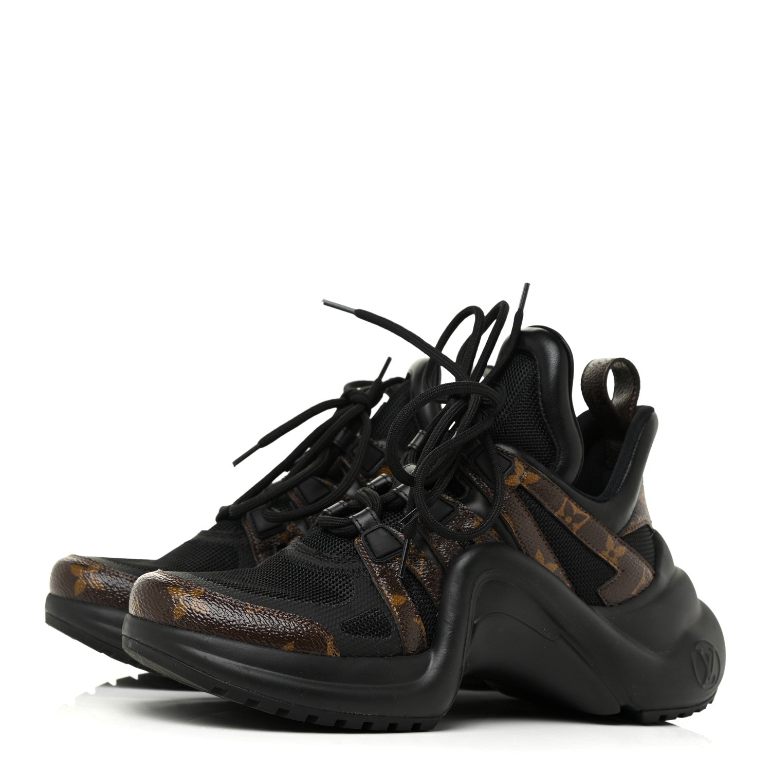 Louis Vuitton Calfskin Patent Monogram LV Archlight Sneakers 38 Black 3 of 8