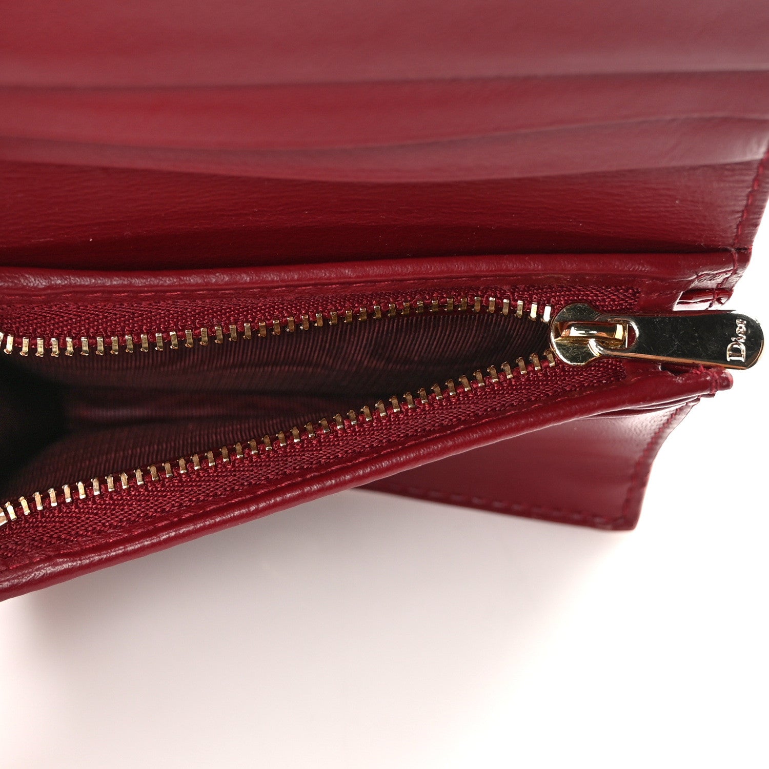 Christian Dior Patent Cannage Mini Lady Dior Wallet Cherry Red 6 of 9