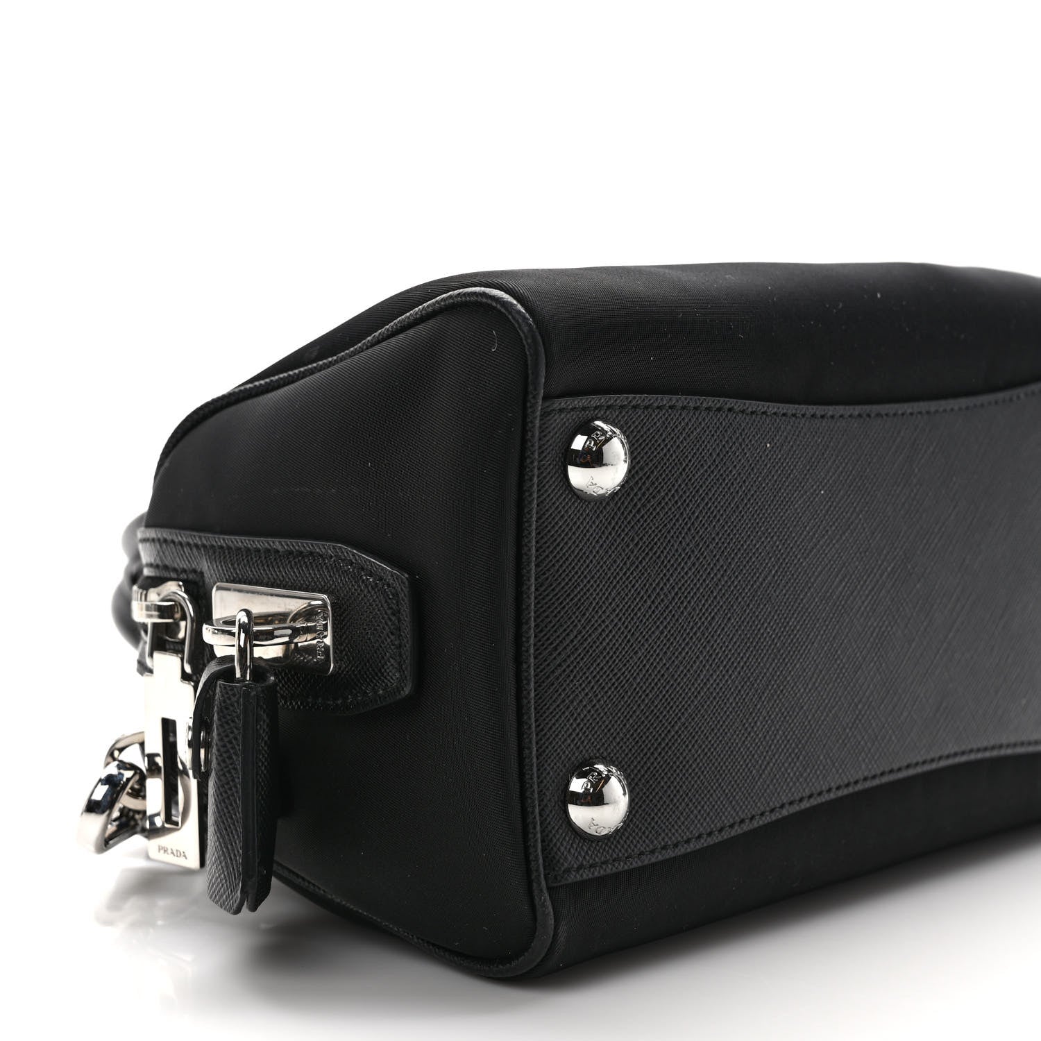 Prada Nylon Saffiano Re-Edition 2005 Top Handle Crossbody Bag Black 8 of 9