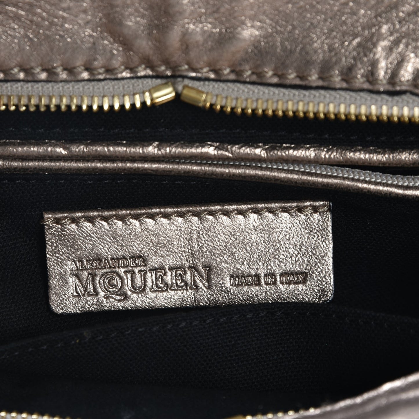 Metallic Calfskin Mini Padlock Tote Skin