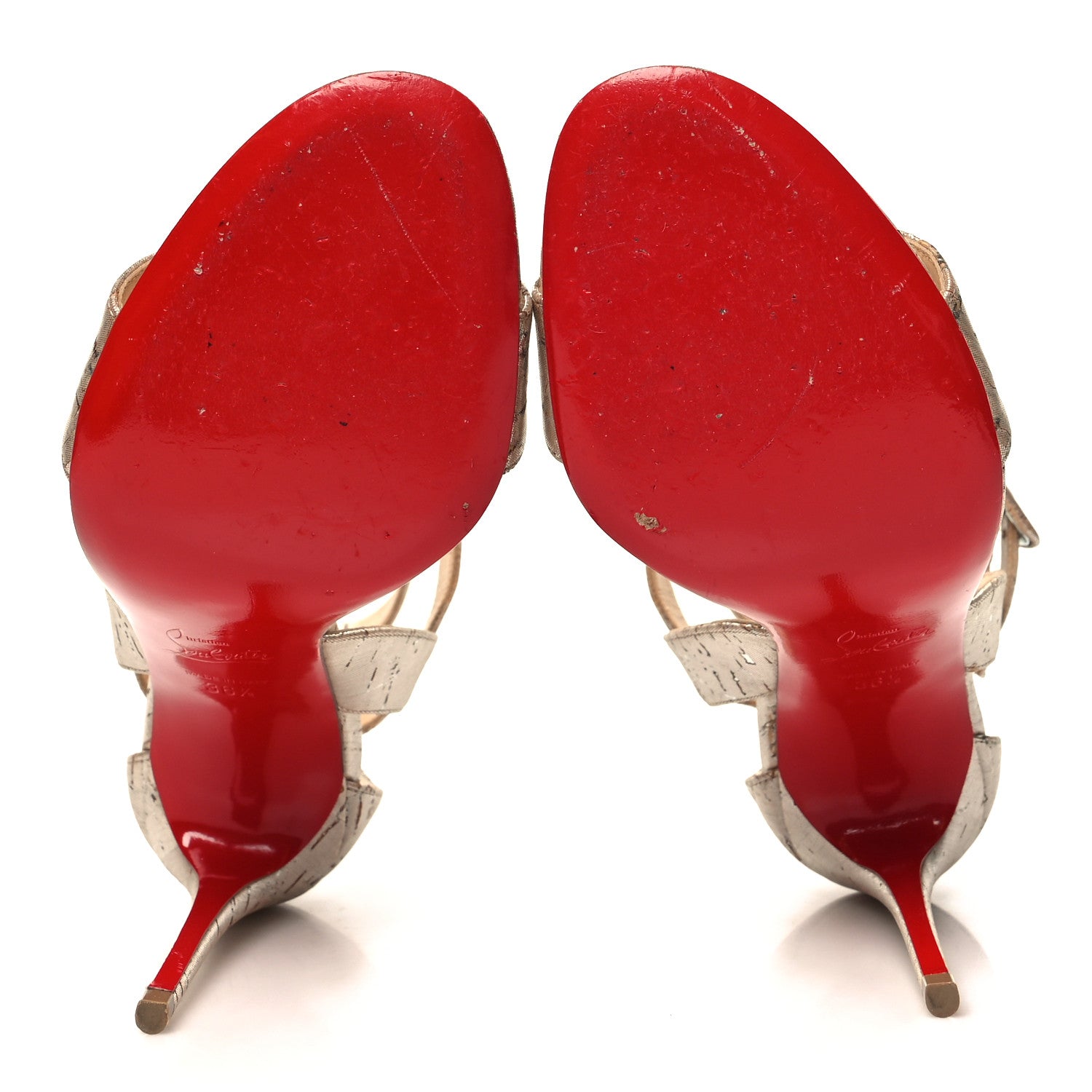 Christian Louboutin Liege Pepite Multipot 100 Sandals 36.5 Silver 5 of 8