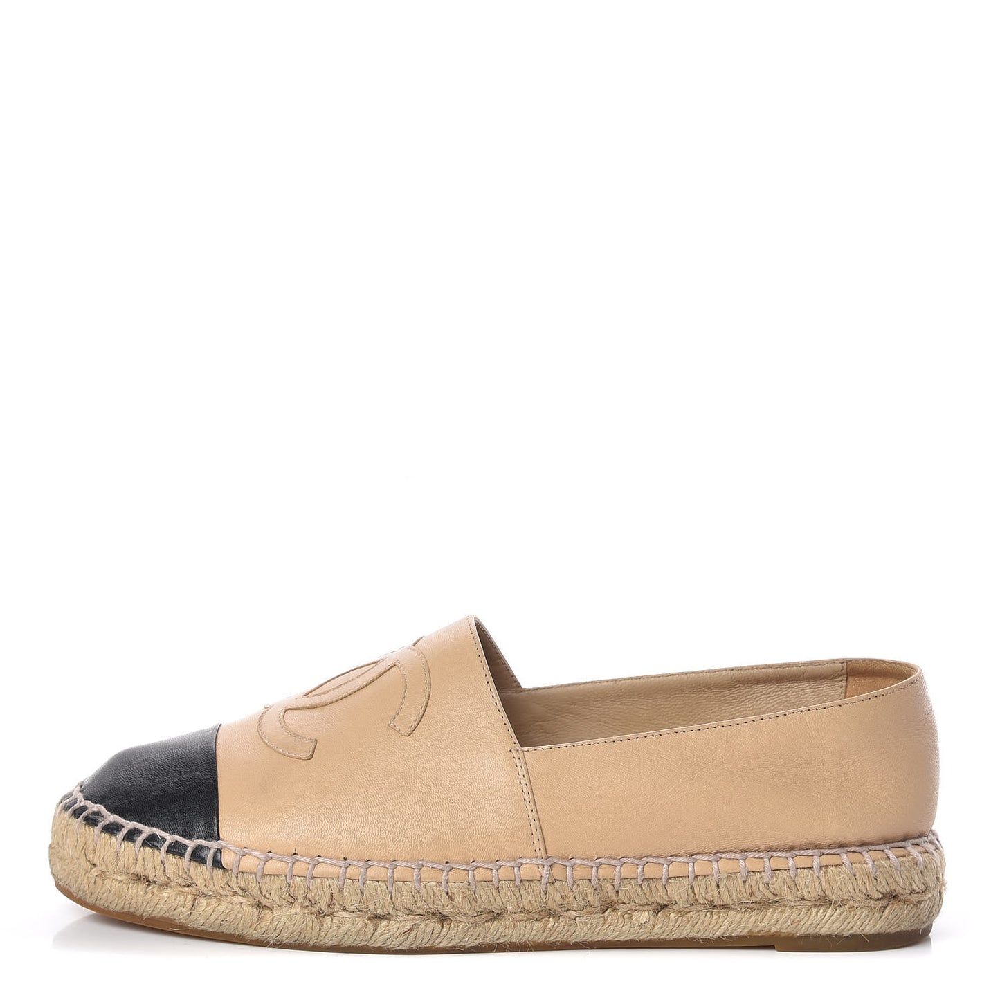 Lambskin CC Espadrilles 38 Beige Black