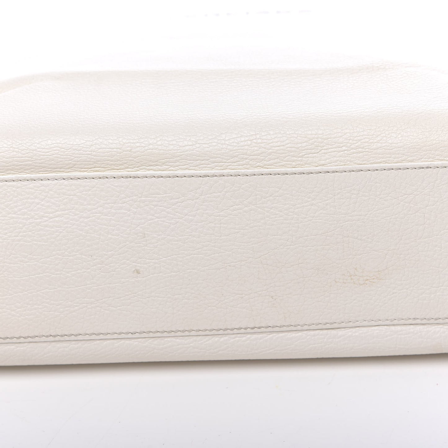 Calfskin Medium Logo North South Shopping Tote White