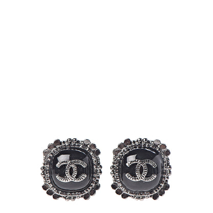 Chanel Ruthenium Enamel CC Earrings Black 1 of 7