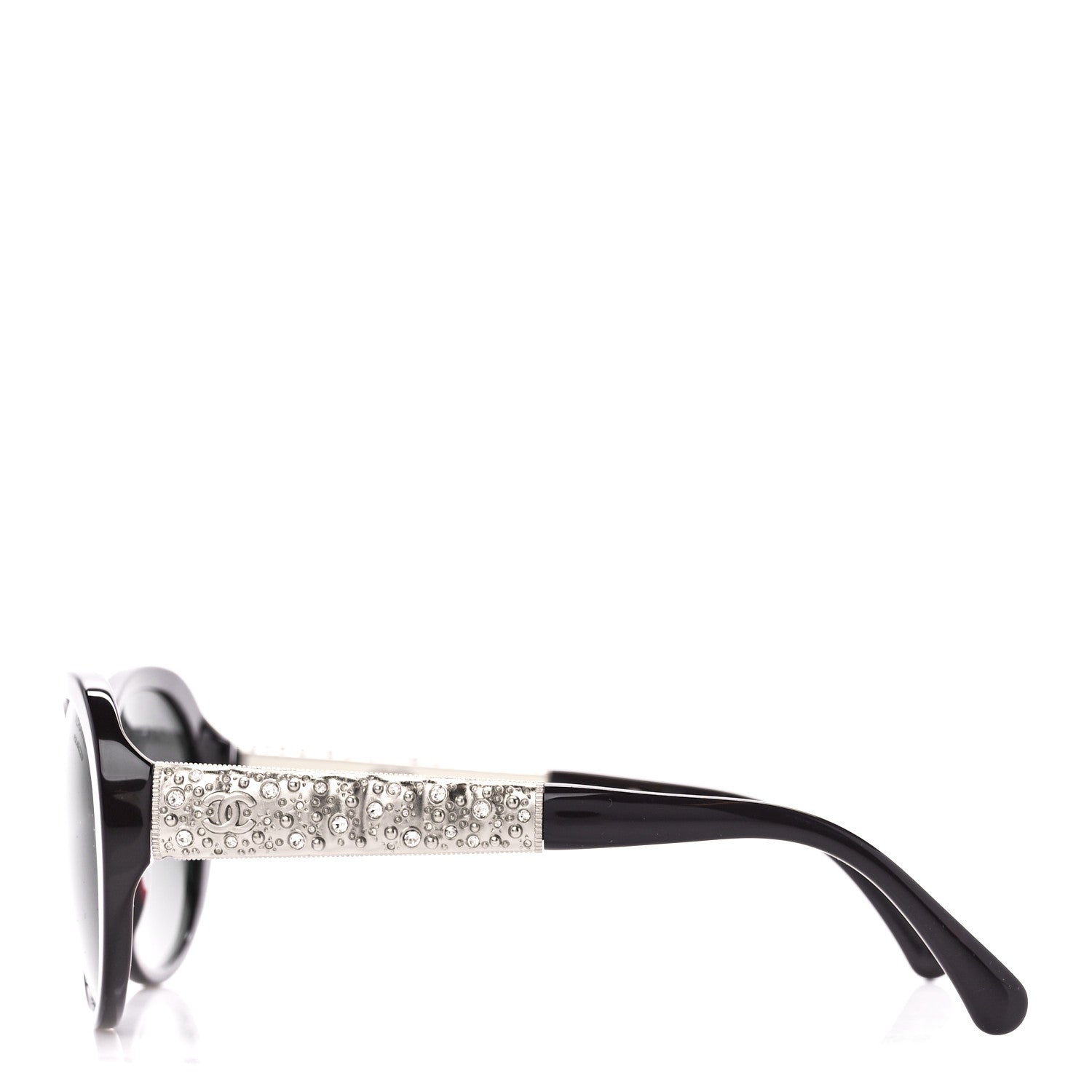 Chanel Round Acetate Bijoux Exclusive Sunglasses 5290B Black 3 of 9