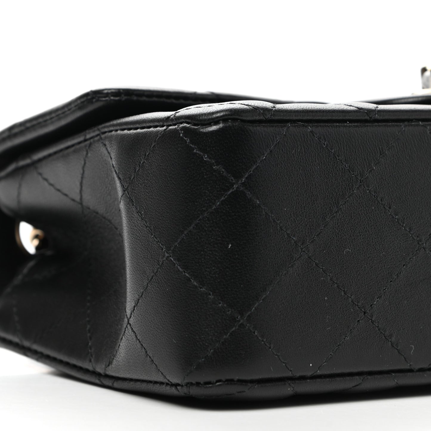 Lambskin Quilted Mini Rectangular Flap Black