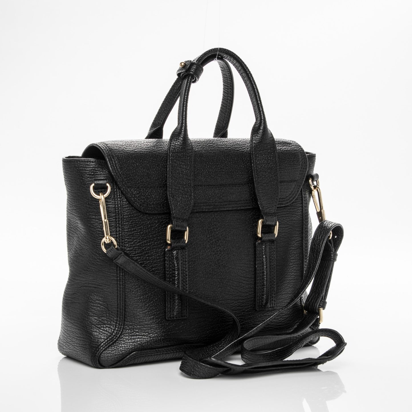 3.1 Textured Calfskin Medium Pashli Satchel Black