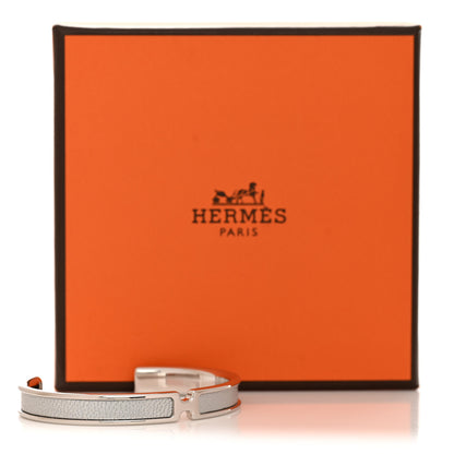 Hermes Metallic Chevre Chamkilight Olympe Bracelet T2 Silver 5 of 5