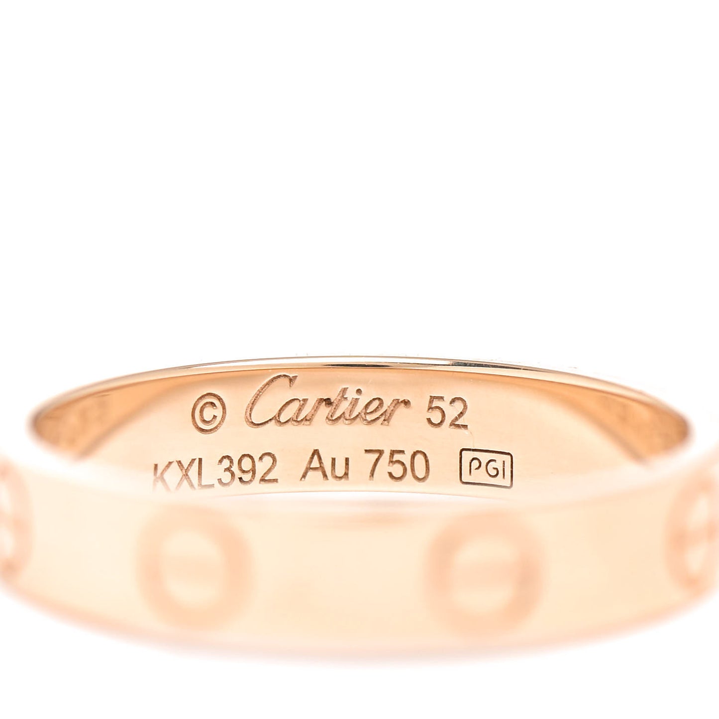 18K Yellow Gold 3.5mm LOVE Wedding Band Ring 52 6