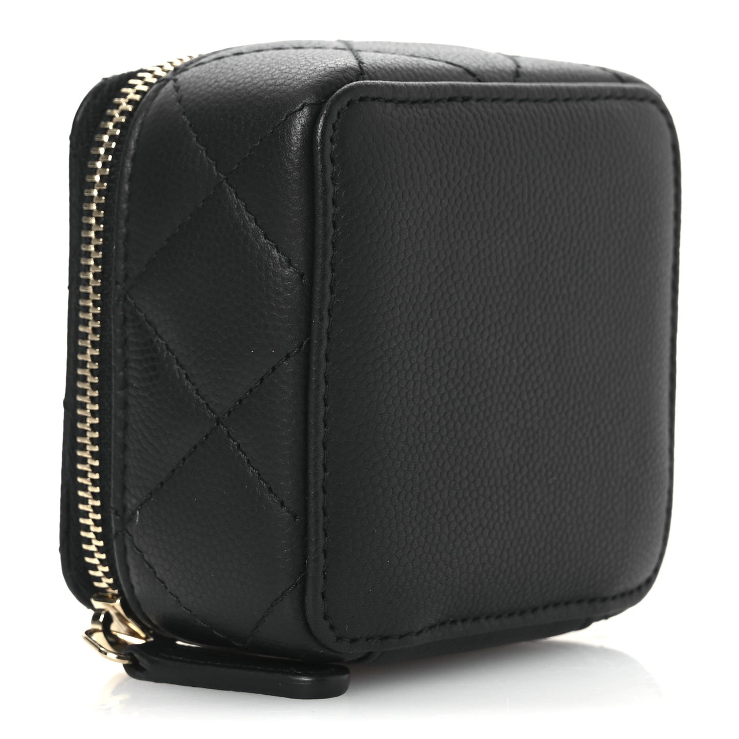 Caviar Quilted Jewelry Travel Case Black