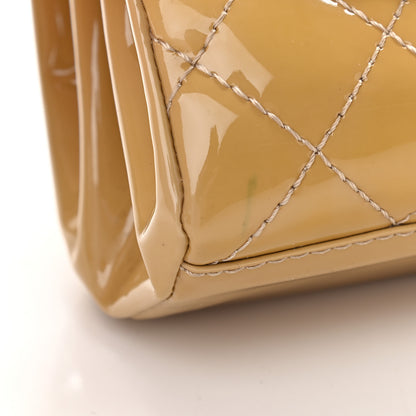 Chanel Patent Quilted Accordion Double Flap Beige 9 of 12