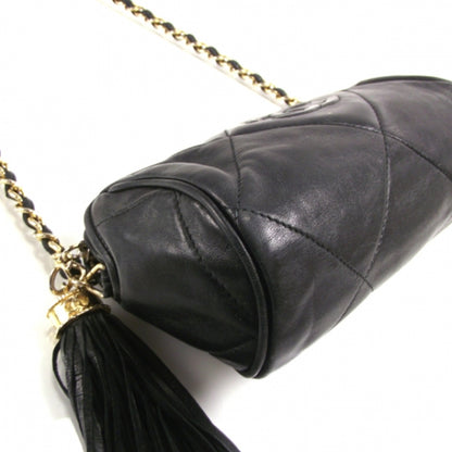 Chanel Vintage Small Lambskin Tassel Evening Bag Black 5 of 11