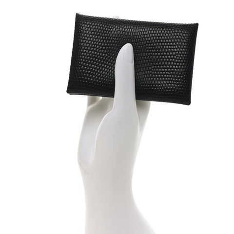 Lizard Calvi Card Case Black