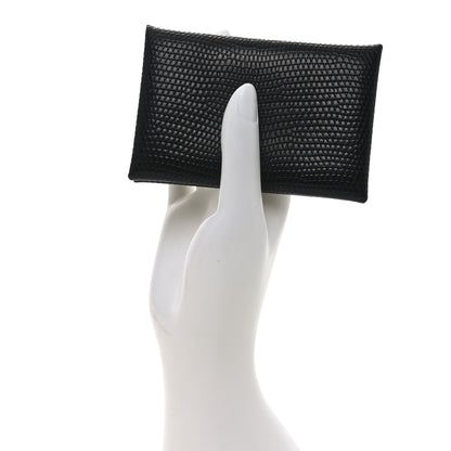 Hermes Lizard Calvi Card Case Black 2 of 8