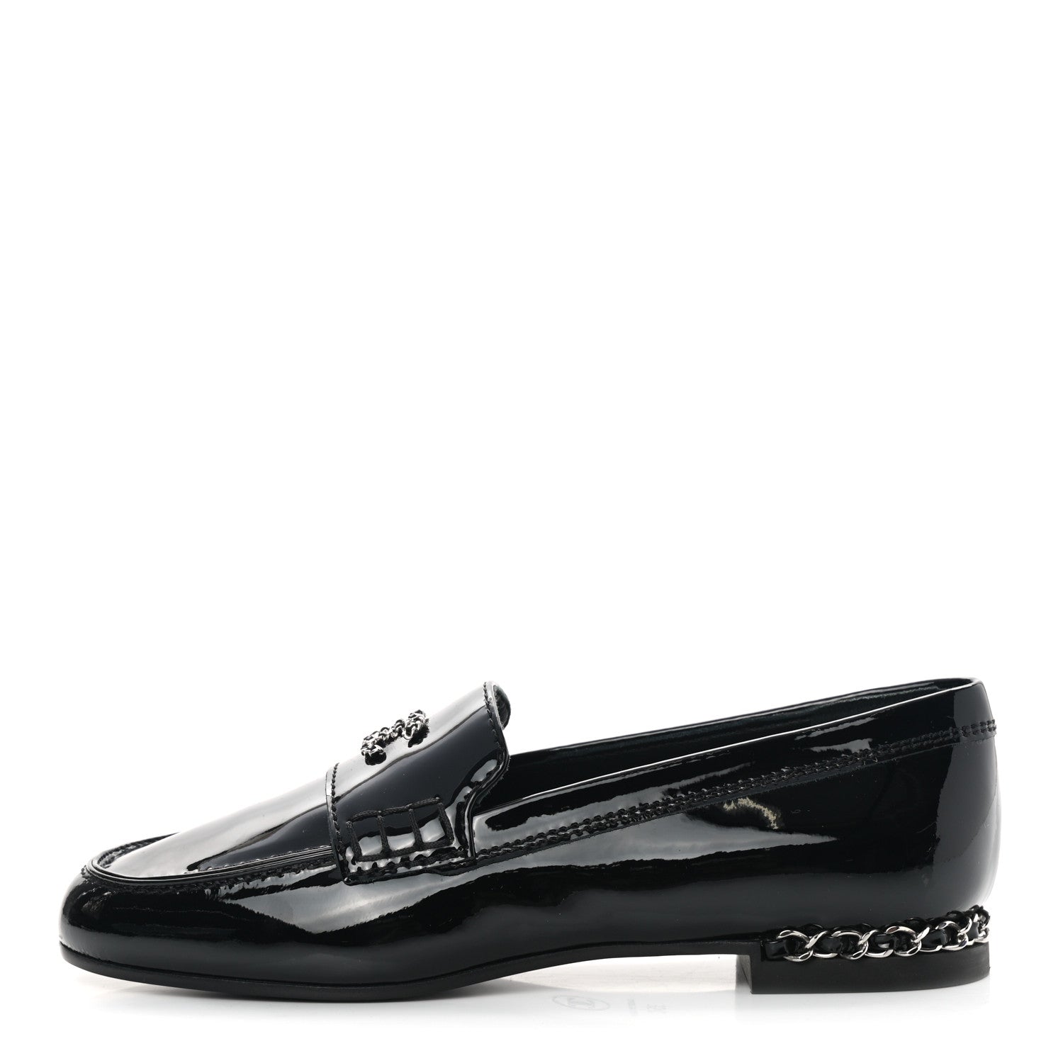 Chanel Patent CC Chain Loafers 35 Black 1 of 9