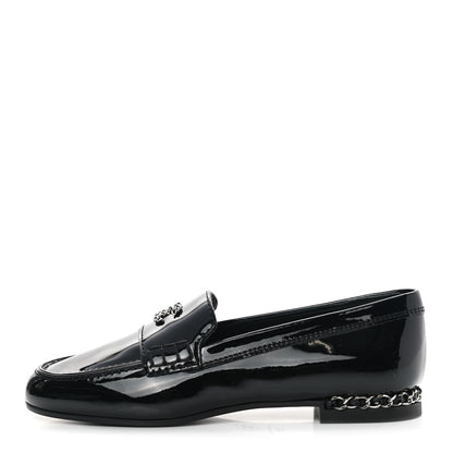 Chanel Patent CC Chain Loafers 35 Black 1 of 9