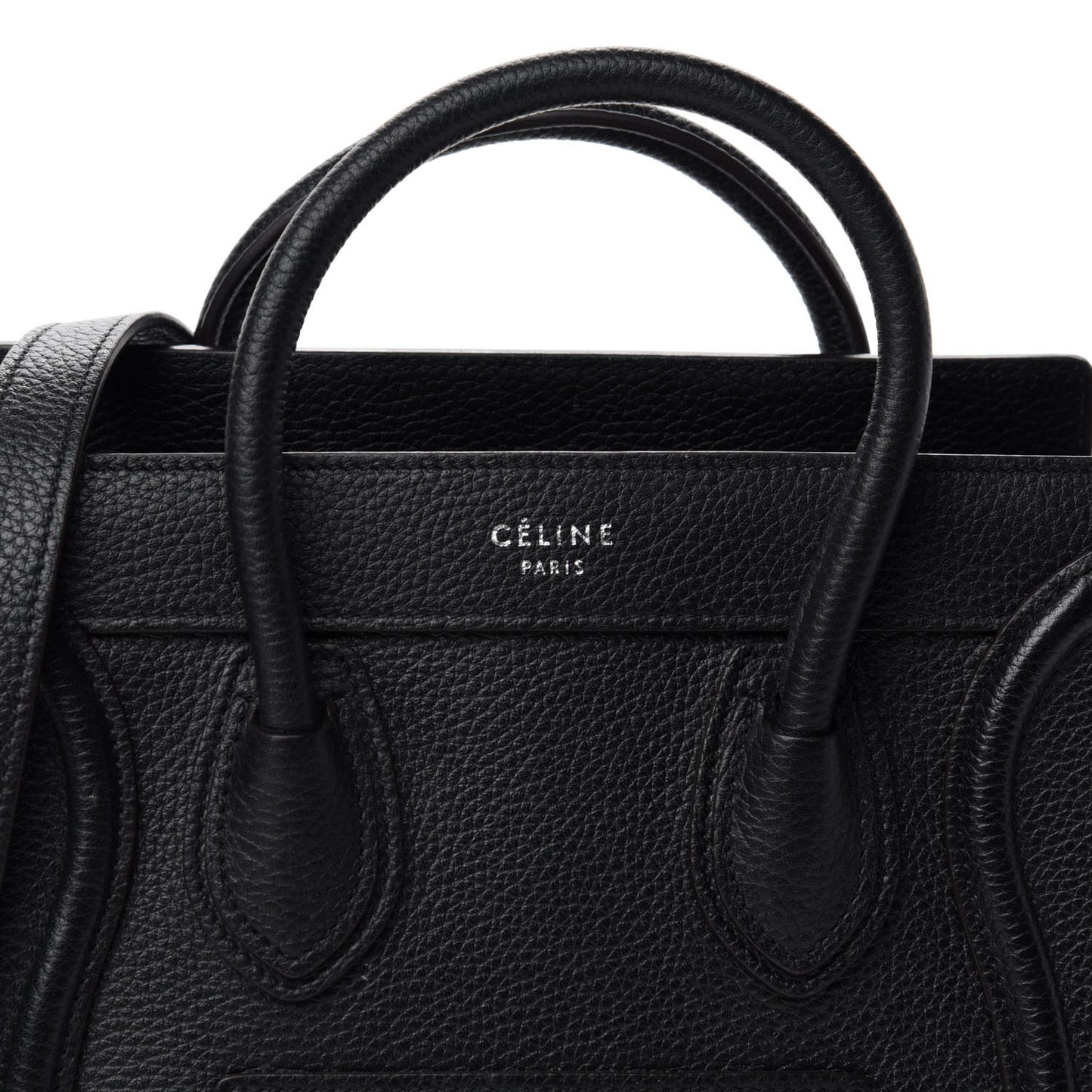 Drummed Calfskin Nano Luggage Black