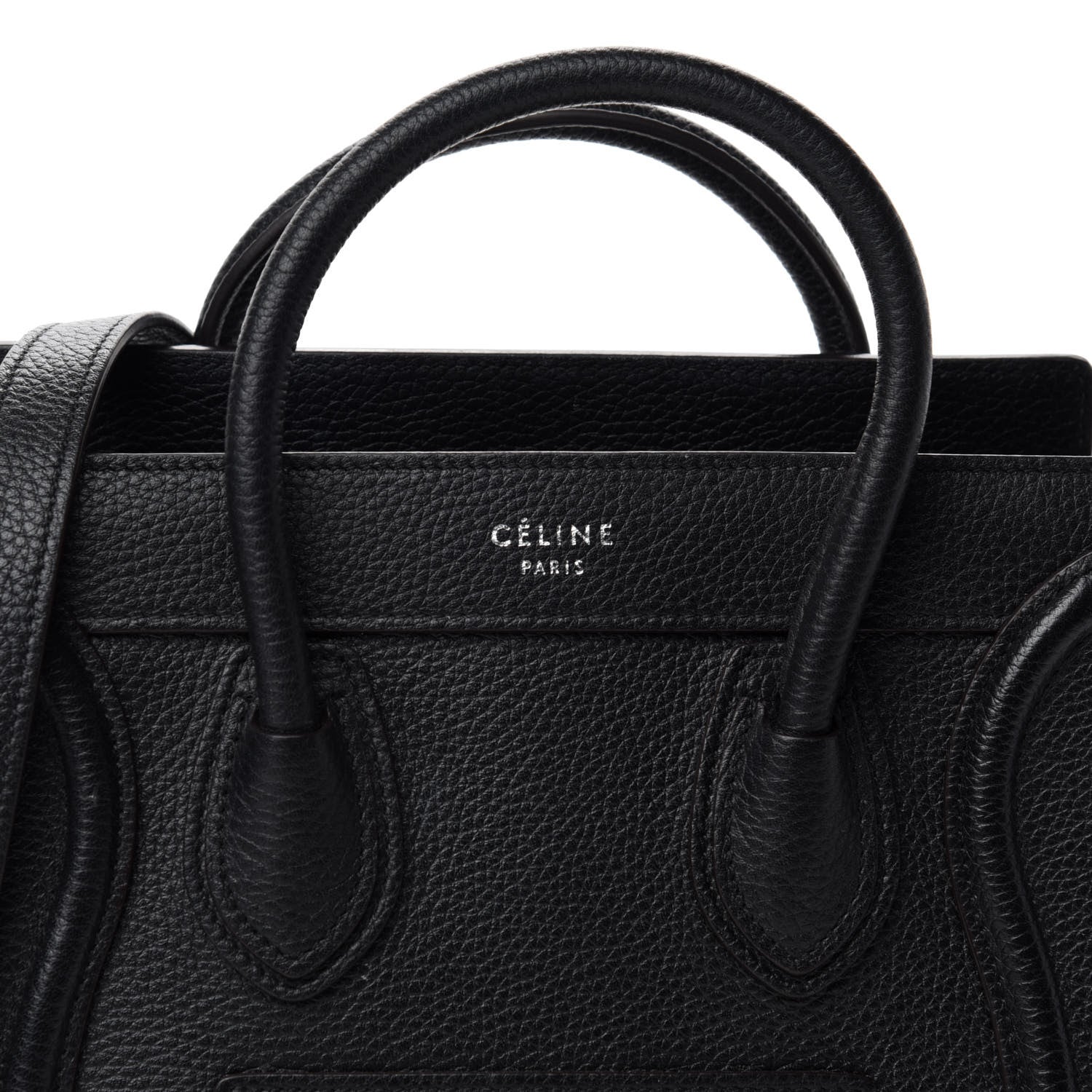 Celine Drummed Calfskin Nano Luggage Black 16 of 16