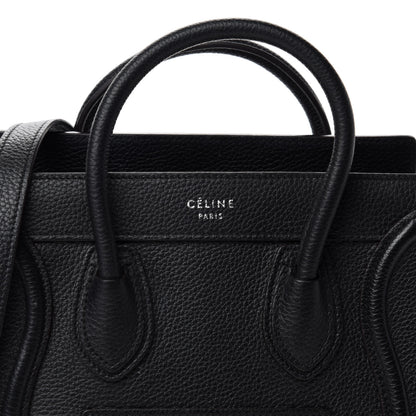 Celine Drummed Calfskin Nano Luggage Black 16 of 16