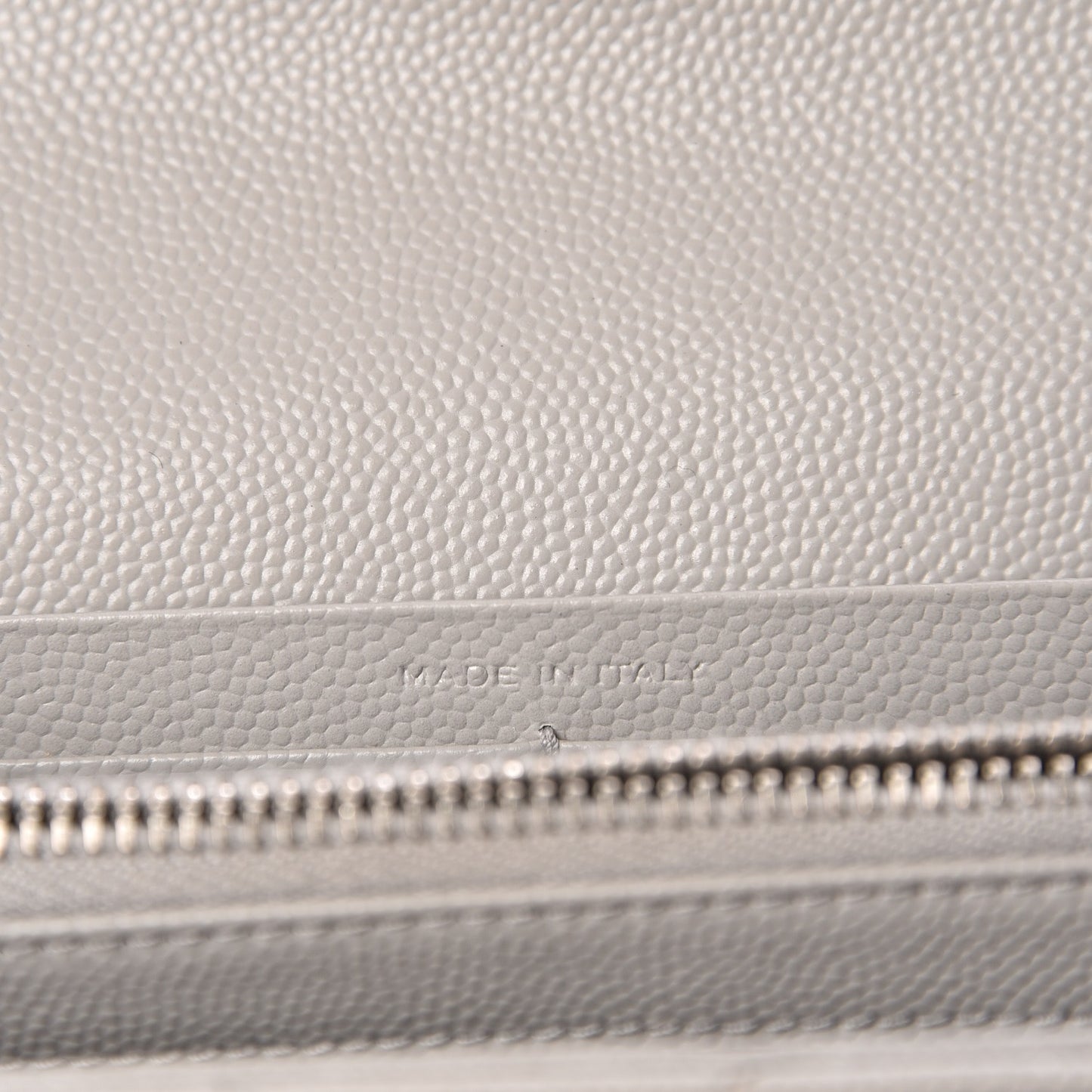 Grain De Poudre Matelasse Chevron Monogram Flap Wallet Light Grey