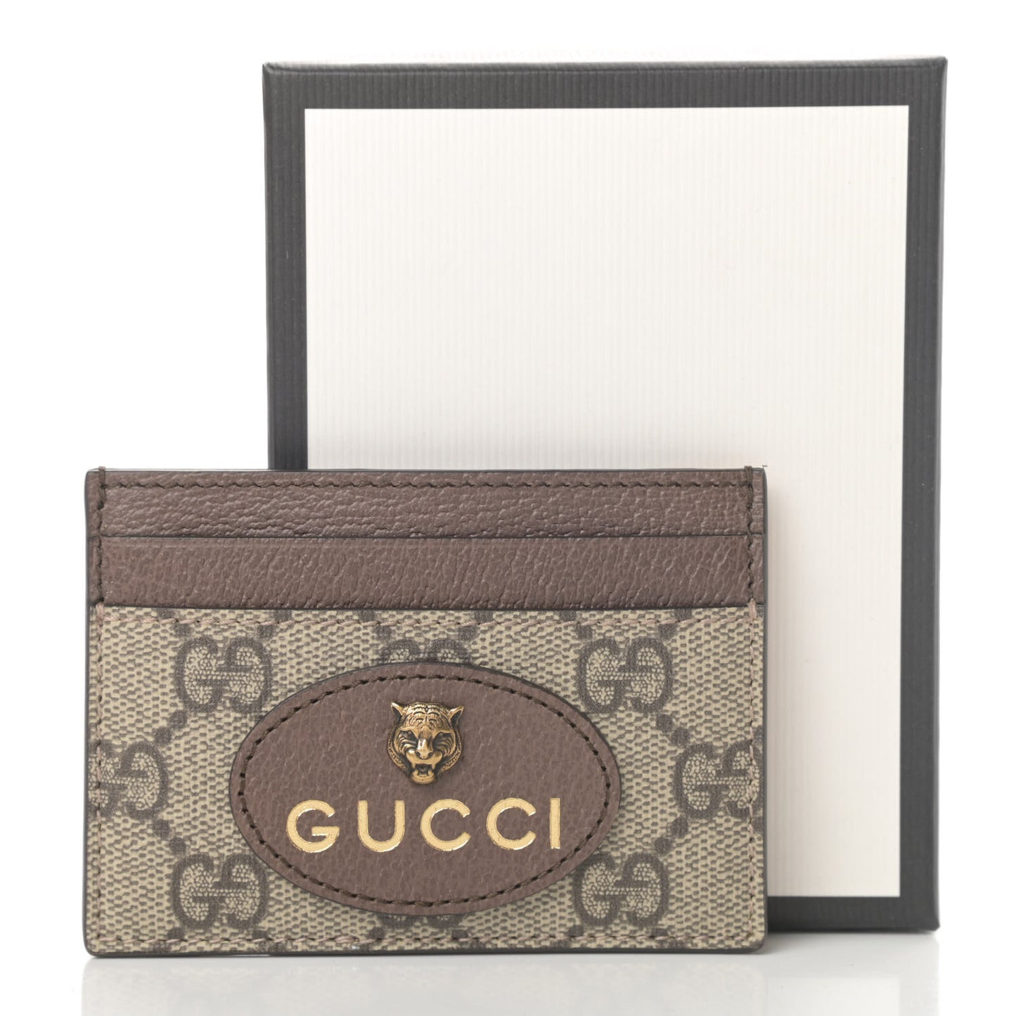 GG Supreme Monogram Neo Vintage Card Holder Beige Crop New Acero