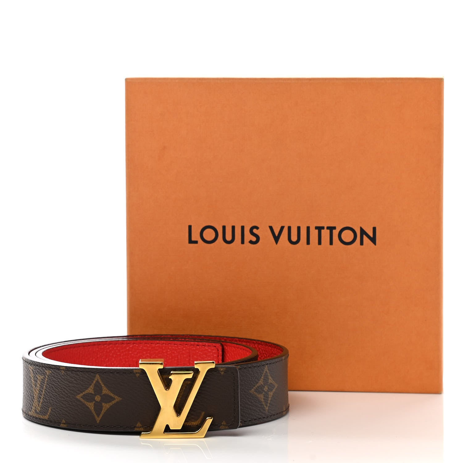 Louis Vuitton Monogram 30mm LV Initiales Reversible Belt 85 34 Coquelicot 6 of 6