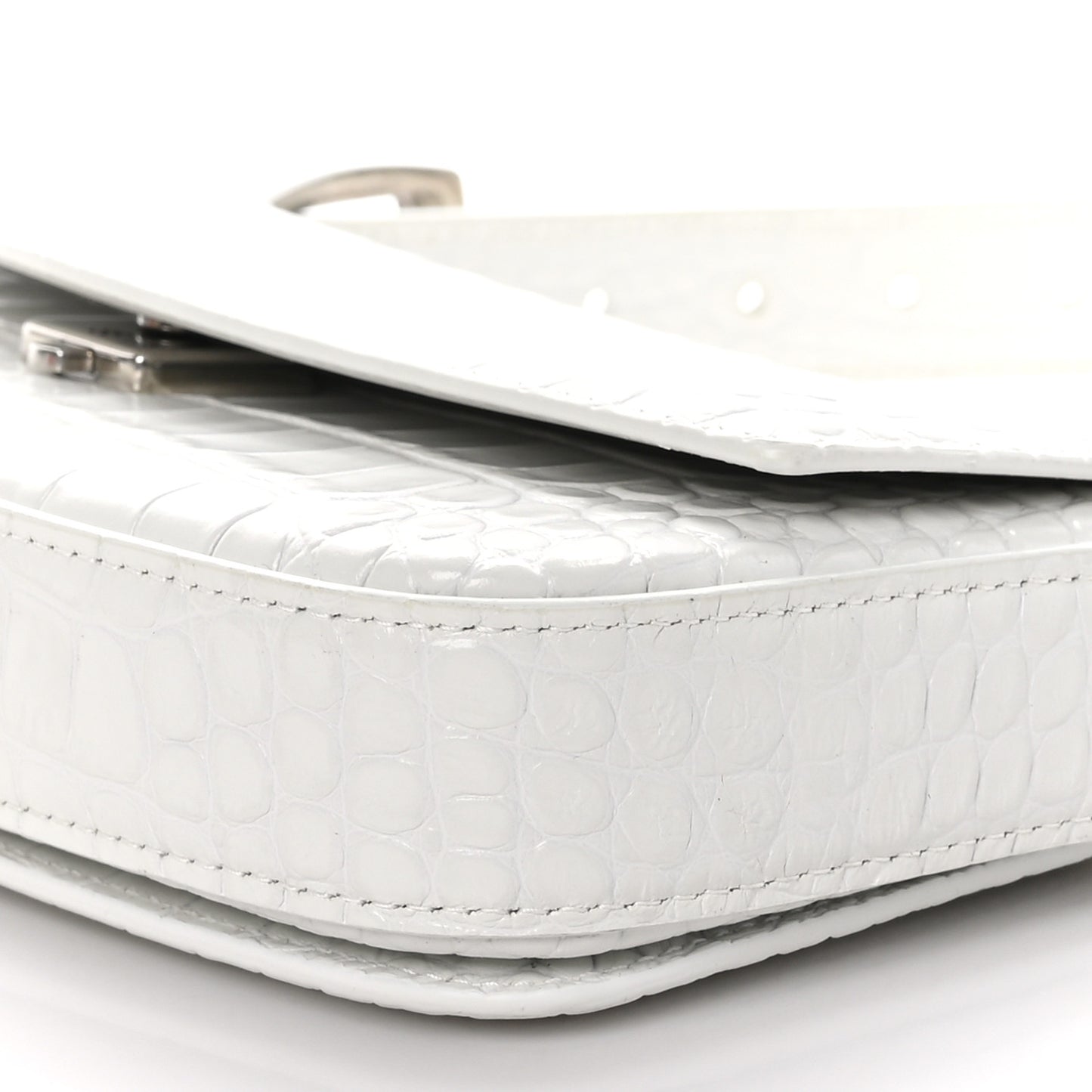 Shiny Calfskin Crocodile Embossed Ghost Sling Bag