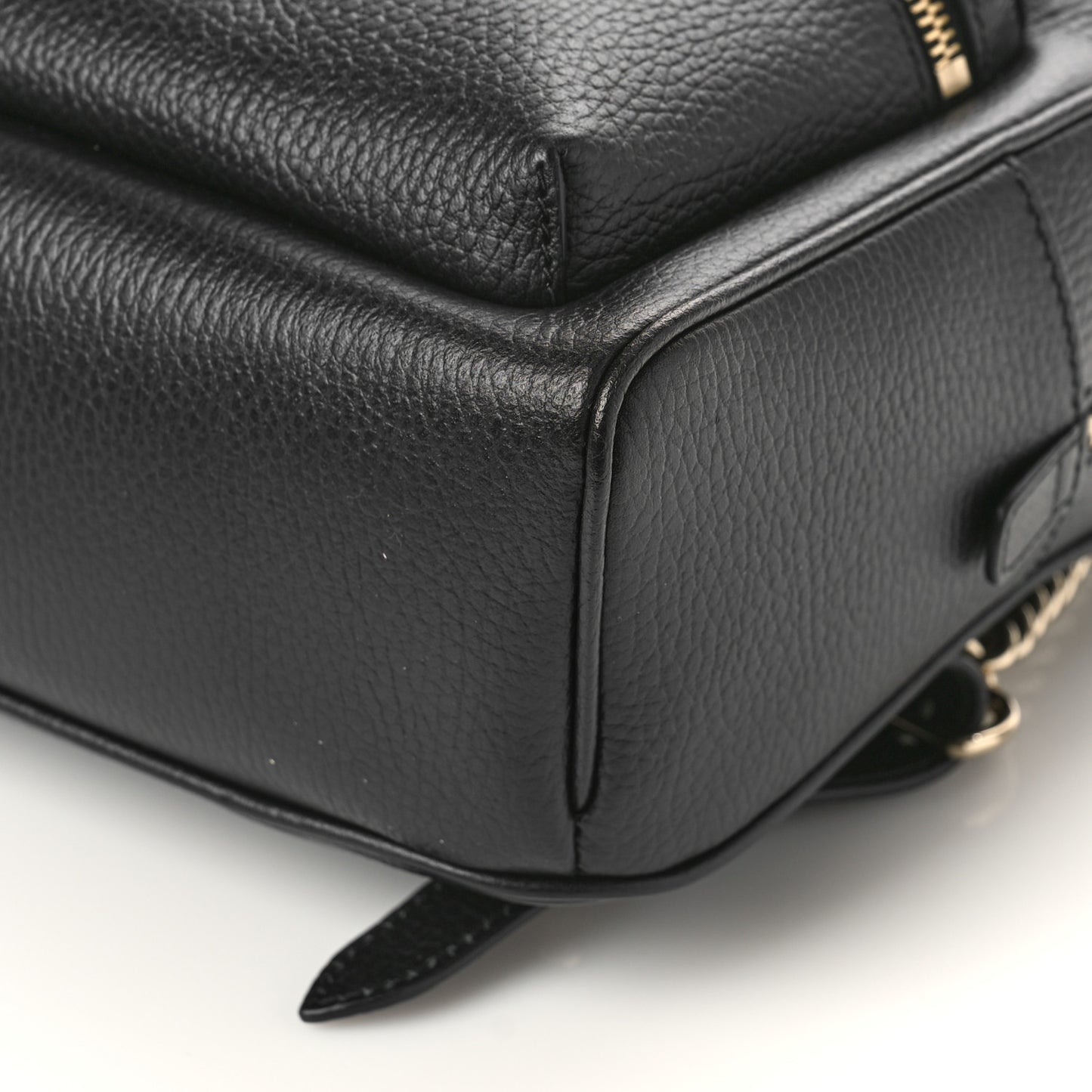 Pebbled Calfskin Soho Chain Backpack Black