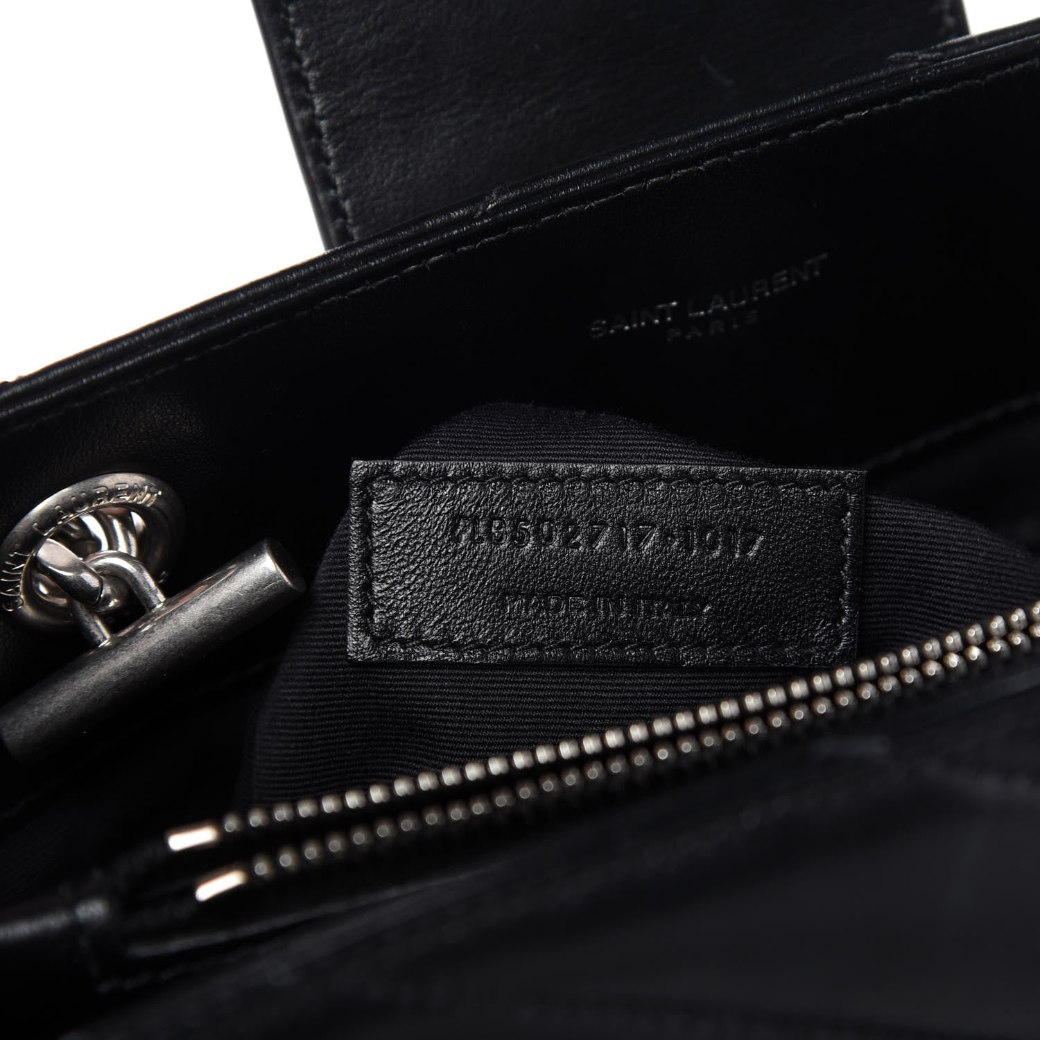 Saint Laurent Calfskin Y Quilted Monogram Small Loulou Shopper Black 9 of 10