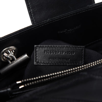 Saint Laurent Calfskin Y Quilted Monogram Small Loulou Shopper Black 9 of 10