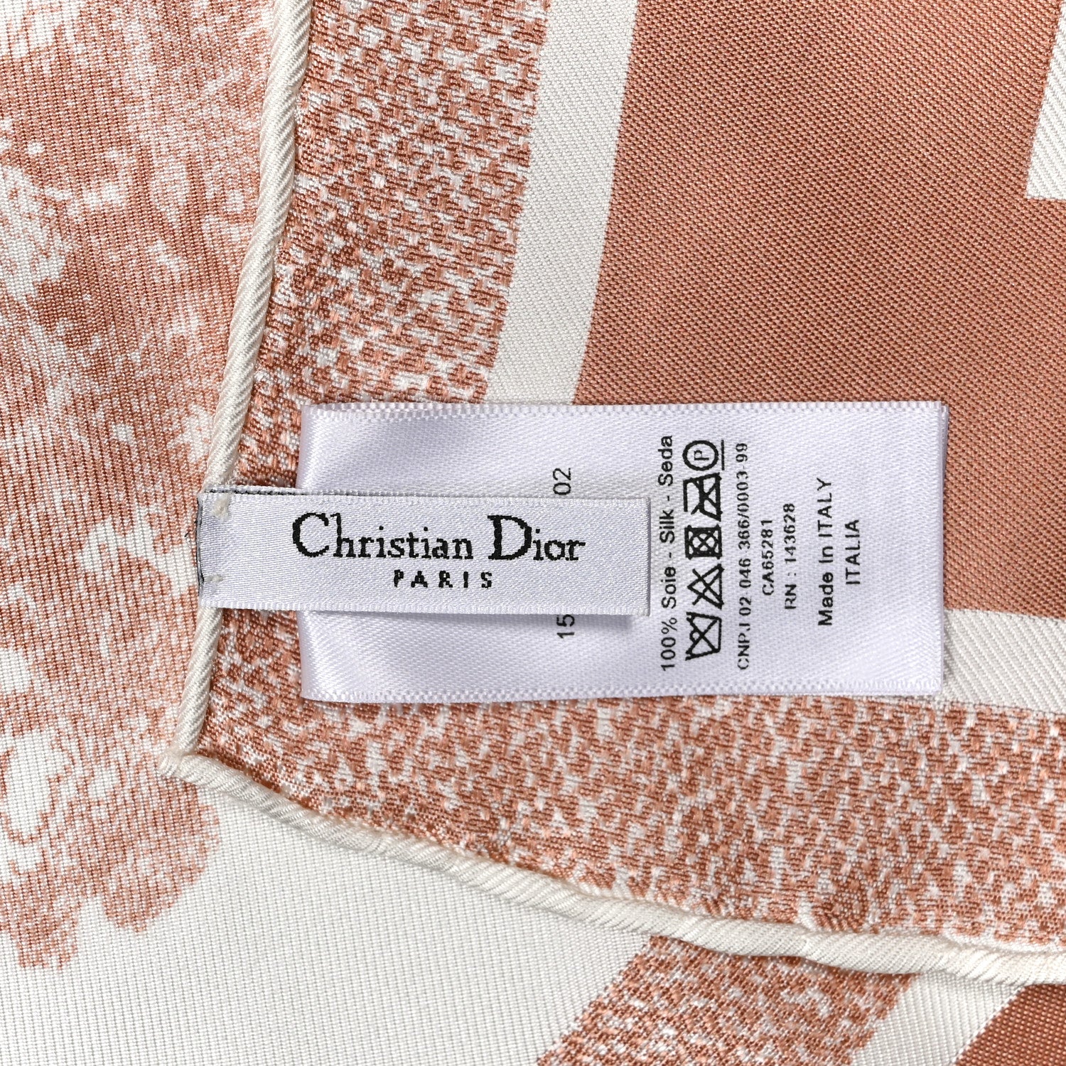 Christian Dior Silk Toile De Jouy Sauvage Square Scarf Rose 2 of 3