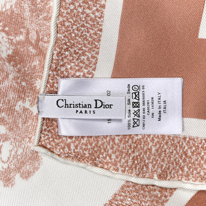 Christian Dior Silk Toile De Jouy Sauvage Square Scarf Rose 2 of 3
