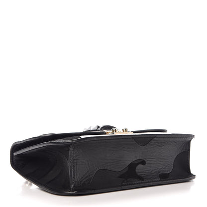 Valentino Garavani Nappa Canvas Camouflage Medium Glam Lock Rockstud Flap Black 4 of 10