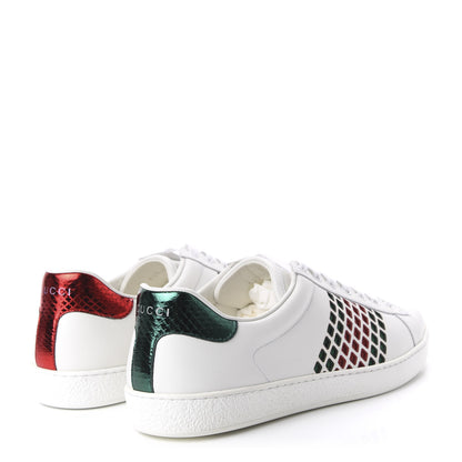 Gucci Calfskin Mens Ace Sneakers 9.5 White Green 4 of 10