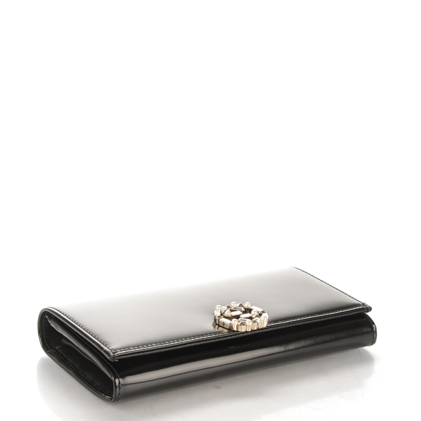 Shade Lux Calfskin Swarovski Crystal GG Sparkling Continental Wallet Black