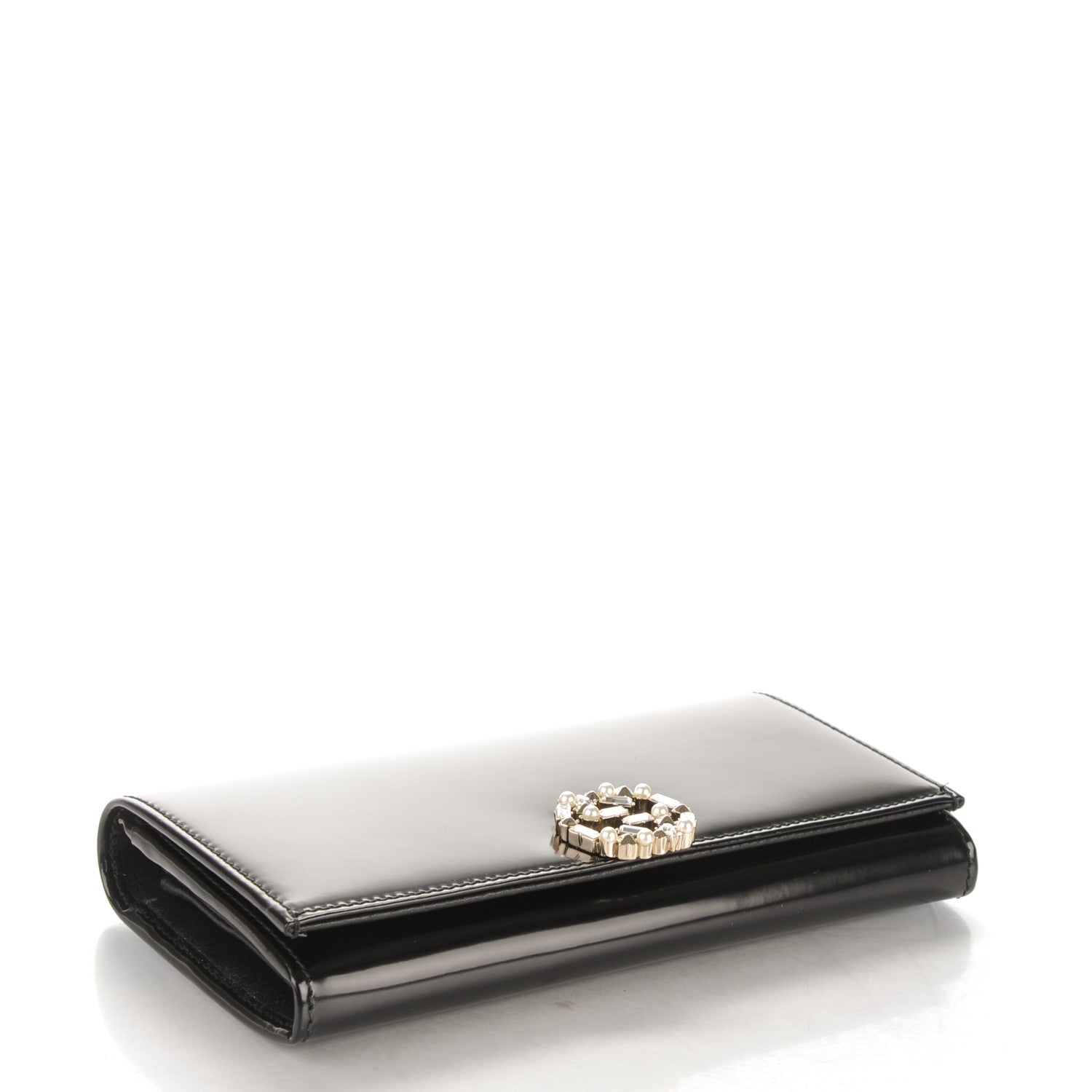 Gucci Shade Lux Calfskin Swarovski Crystal GG Sparkling Continental Wallet Black 4 of 7