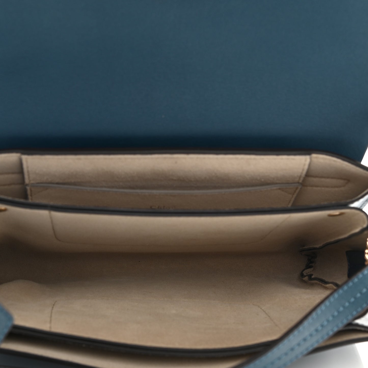 Suede Calfskin Small Faye Shoulder Bag Majolica Blue