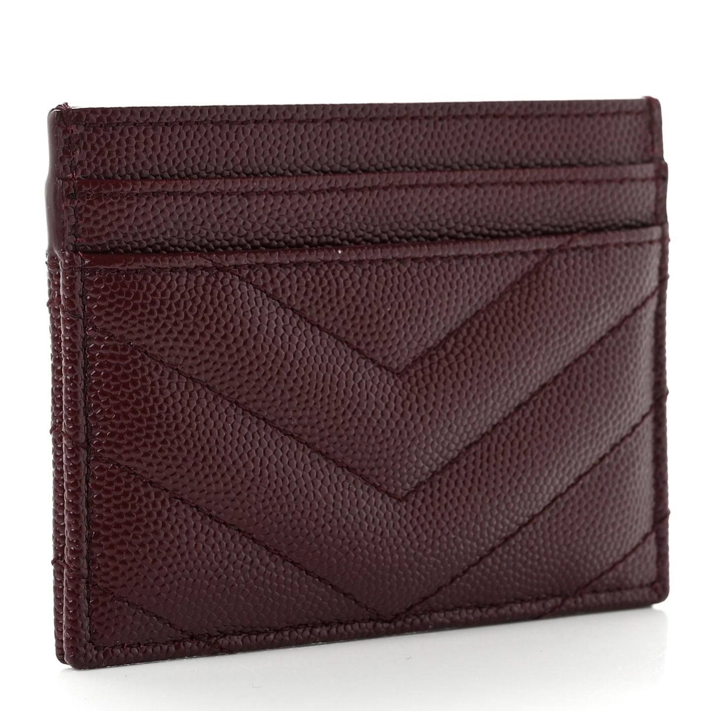 Grain De Poudre Matelasse Chevron Cassandre Credit Card Case Bordeaux