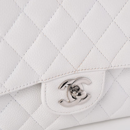 Chanel Caviar Quilted Medium Double Flap White 7 of 11