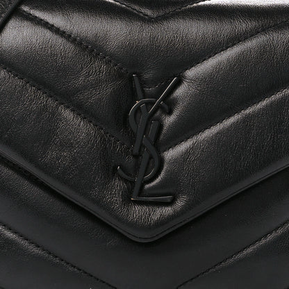 Saint Laurent Calfskin Y Quilted Monogram Monochrome Toy Loulou Crossbody Bag Black 9 of 11