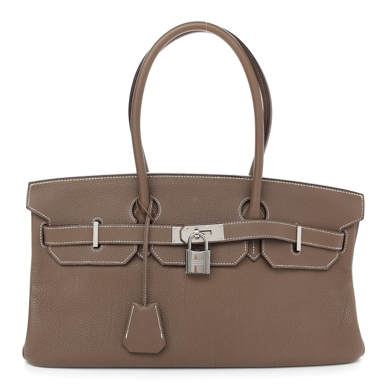 Hermes Taurillon Clemence JPG Shoulder Birkin II 42 Etoupe 1 of 10