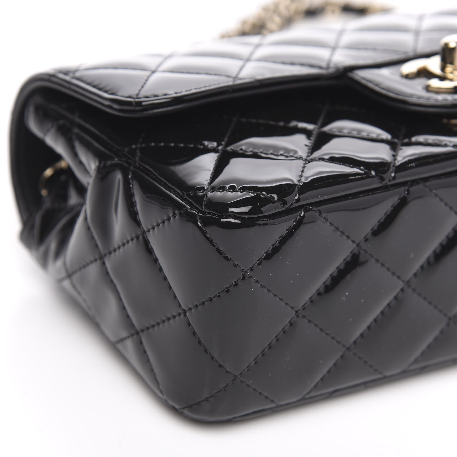 Chanel Patent Calfskin Quilted Mini Rectangular Flap Black 5 of 11