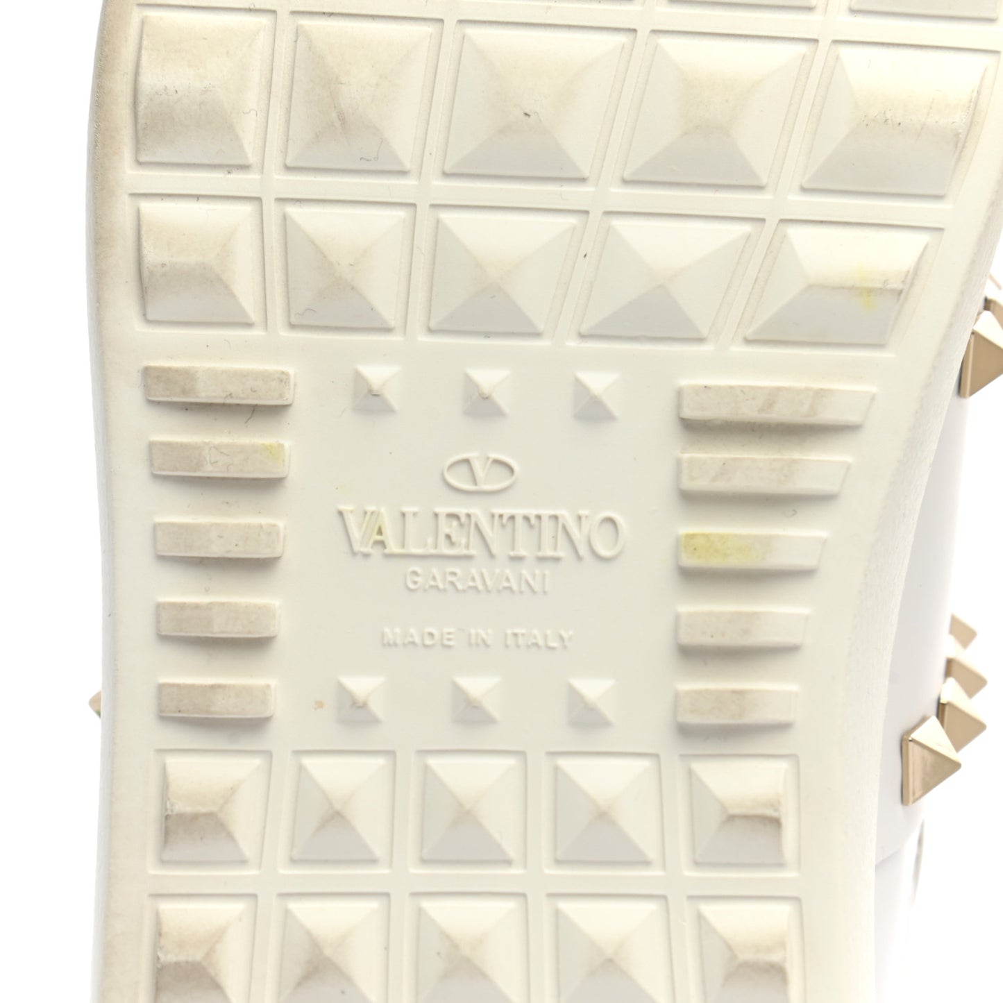 Calfskin Rockstud Untitled Open Sneakers 38 White
