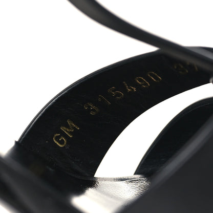 Saint Laurent Calfskin Tribute 75 Platform Sandals 37 Black 9 of 11