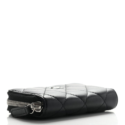 Chanel Lambskin Quilted Zip Coin Purse Black 4 of 8