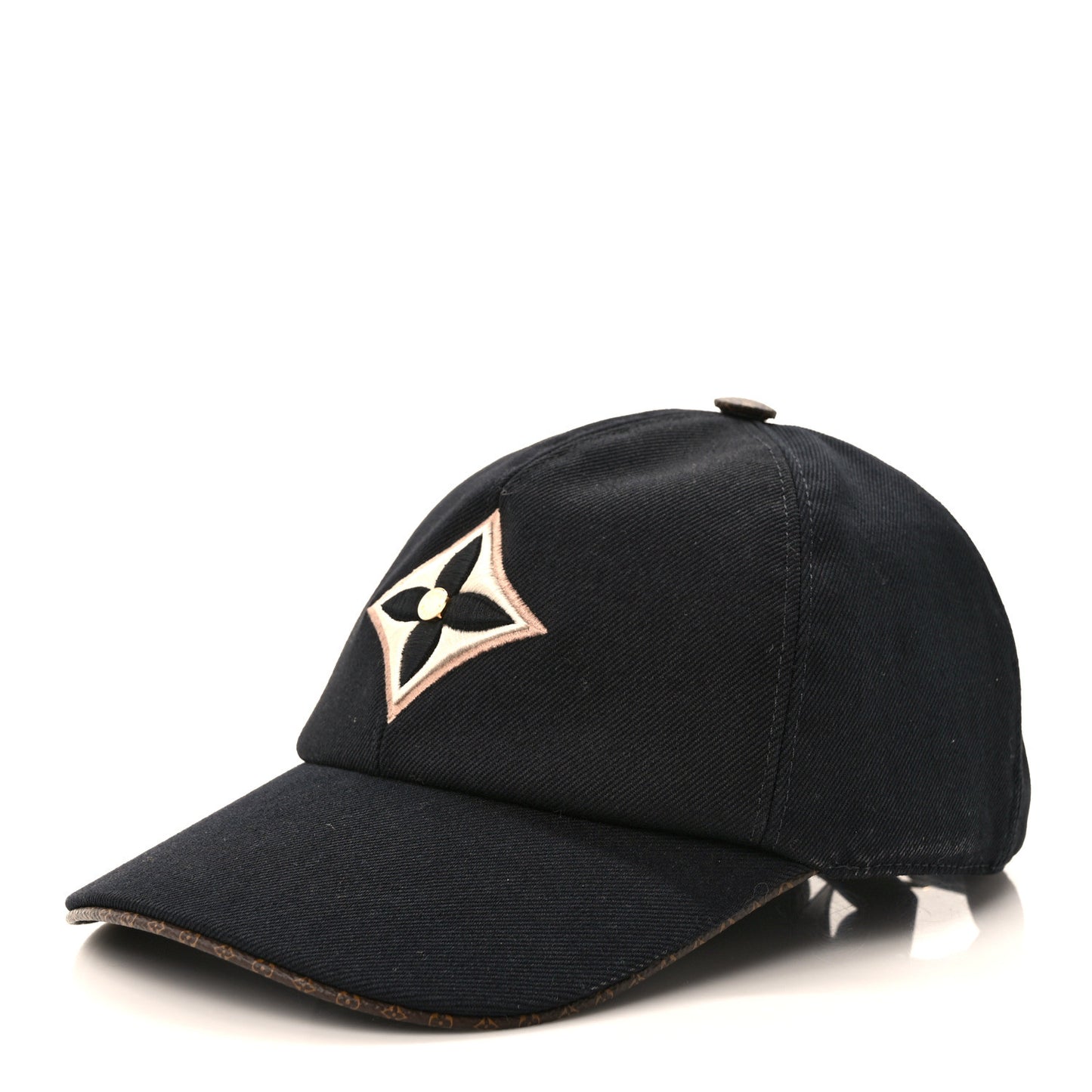 Monogram Cotton Jacquard Embroidered LV Day Cap L Black