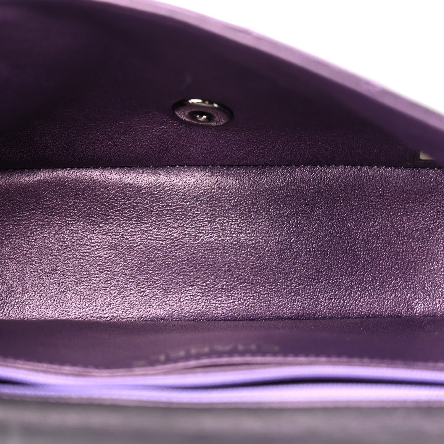 Chanel Iridescent Lambskin Quilted Mini Rectangular Flap Dark Purple 5 of 15