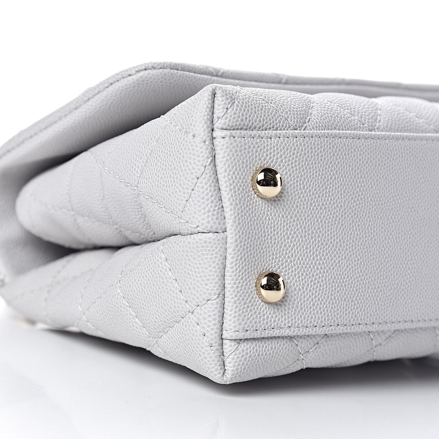Chanel Caviar Quilted Mini Coco Handle Flap Light Grey 8 of 11